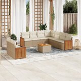 Maison Chic Seti vrtnega pohištva - Vrtna garnitura - Vrtni pohištvo set 10-delna z blazinami bež poli ratan, (21819559) | Shoptok.si