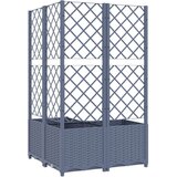  Cvetlično korito z oporno mrežo temno sivo 80x80x136 cm PP, (20601232) | Shoptok.si