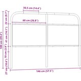  Zamjensko uzglavlje dimljena boja hrasta 140 cm čelik i konstruirano drvo | shoptok.hr