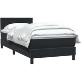vidaXL Box spring postelja z vzmetnico črna 80x220 cm žamet | Shoptok.si
