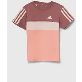 Adidas Otroška bombažna kratka majica LK 3S TIB T roza barva, IW3480