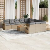  12-dijelni set vrtnih sofa od poliratana s jastucima bež | shoptok.hr