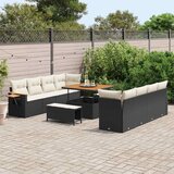  Sjedeća garnitura za vrt 12 kom. 12-Broj sjedala Crna i Krema 234 x 224 x 85 cm | shoptok.hr