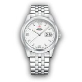 Swiss Military quartz beli srebrni sportsko elegantni ručni sat sa srebrnim metalnim kaišem 601419 Cene
