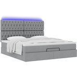  Otomanski krevet s madracem&LED svijetlosivi 180x200cm tkanine | shoptok.hr