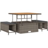 vidaXL 12-delni vrtni set z blazinami, siva, poli ratan, akacija | Shoptok.si