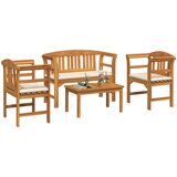  Set za odmaranje u vrtu s jastukom 4 pcs Čvrsto drvo akacije | shoptok.hr
