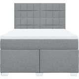  Krevet box spring s madracem svjetlosivi 140x200 cm od tkanine | shoptok.hr