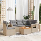  6-dijelni set vrtnih sofa s jastucima bež od poliratana | shoptok.hr