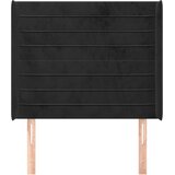  Uzglavlje s ušima crno 93x16x118/128 cm baršunasto | shoptok.hr