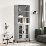 vidaXL Visoka komoda siva sonome 69 5x34x180 cm od konstruiranog drva Cijene
