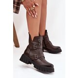 Zazoo Leather Insulated Women's Boots With Buckles And Ornamental Detail | shoptok.hr