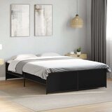 vidaXL Posteljni okvir črn 120x190 cm inženirski les in kovina, (21128480) | Shoptok.si