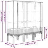  Povišena gredica s pokrovom za staklenik 120 x 40 x 140 cm | Eponuda.com