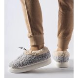 Gemre Gray warm slippers with a covered heel Aurelio | Shoptok.si