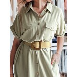 DStreet Koszulowa sukienka maxi ARMINA zielona | shoptok.hr
