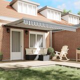 Tenda na uvlačenje antracit-bijela 4x3 m od tkanine i aluminija | shoptok.hr