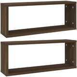 Kockaste zidne police 2 kom smeđi hrast 60 x 15 x 23 cm drvene | Eponuda.com