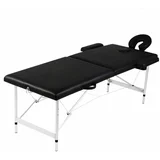 vidaXL Zložljiva masažna miza 2-conska aluminijast okvir črna