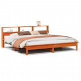 Maison Chic Posteljni okvir - Dvoposteljna postelja - Zakonska postelja brez vzmetnice vošč. rjav 200x200 cm borovina-J4620, (21774418) | Shoptok.si