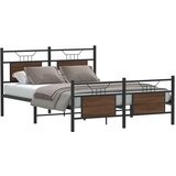 vidaXL Posteljni okvir brez vzmetnice hrast 140x200 cm inženirski les | Shoptok.si