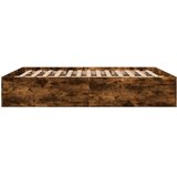 vidaXL Posteljni okvir dimljeni hrast 150x200 cm inženirski les | Shoptok.si