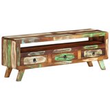 vidaXL TV omarica večbarvna 110x30x40 cm trden predelan les Cene