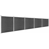  Set panela za ogradu WPC 872 x 186 cm crni | shoptok.hr