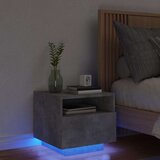  Noćni ormarić s LED svjetlima siva boja betona 40x39x37 cm | shoptok.hr
