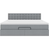 vidaXL Otomanski posteljni okvir z vzmetnico siv 180x200 cm blago | Shoptok.si