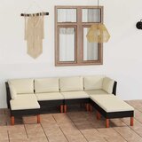  7-dijelna vrtna garnitura od poliratana s jastucima crna | shoptok.hr