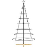 vidaXL božično stožčasto drevo z stojalom Črna 180 cm Jeklo | Shoptok.si