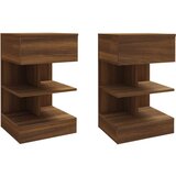 Maison Chic Dvo delni komplet Nočne omarice - Nočne mize rjavi hrast 40x35x65 cm konstruiran les, (21687104) Cene