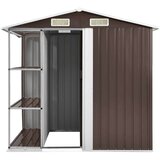 vidaXL Vrtna lopa s stojalom rjava 205x130x183 cm železna | Shoptok.si