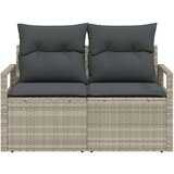  Dvosedna vrtna sofa s jastučićima siva poli ratan | shoptok.hr