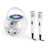 Auna SingSing, bijeli, prijenosan karaoke sustav, LED, rad na baterije, 2 x mikrofon | shoptok.hr