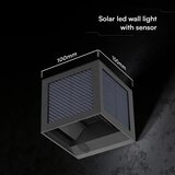  LED solarno zidno svetlo sa senzorom, LED/9W/3,7V, 3000/4000/6000K, IP65, 2600mAh, crna | Eponuda.com