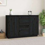  Komoda crna 111 x 34 x 75 cm od masivne borovine | shoptok.hr