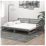  Izvlečna dnevna postelja siva trdna borovina 2x(90x200) cm | Shoptok.si