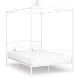  Okvir za krevet s nadstrešnicom bijeli metalni 140 x 200 cm | shoptok.hr