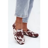 Boto Loafers Moccasins Women's Flat In Patches Brown and White Soreline Cijene