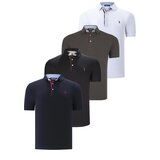 Dewberry QUAD SET T8582 MENS T-SHIRT-BLACK-WHITE-NAVY BLUE-KHAKI Cijene