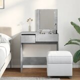 Toaletni stolić s ogledalom siva boja betona 73 x 46,5 x 120 cm | shoptok.hr