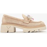 Resti Women's light brown openwork moccasins Peloga- Footwear | shoptok.hr