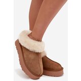 Boto Leather Suede Snow Boots for Women with Fur Camel Mivelle | Shoptok.si