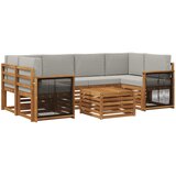  Set vanjskih sofa 7 kom. Prirodna i svjetlosiva | shoptok.hr