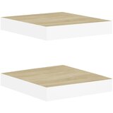 Maison Chic 2 kosi Stenske Police - Viseče police barva hrasta in bela 23x23,5x3,8 cm MDF, (21794054) Cene