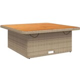  Vrtna garnitura - 4-dijelni vrtni blagovaonski set od poliratana s jastucima bež - Dužina stola 110 cm Sa naslonom za noge 4 | shoptok.hr