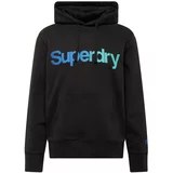 Superdry Sweater majica plava / svijetloplava / crna