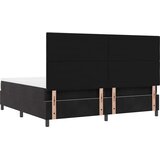  LED Box Spring Krevet s uzglavljem Crna 200 x 200 cm Baršun | Shoptok.si